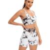 imageRUNNING GIRL Sports Bras for WomenSexy Crisscross Back Seamless Padded Sports Bra Medium Support with Removable PadsAtie Dye White