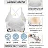imageRUNNING GIRL Sports Bras for WomenSexy Crisscross Back Seamless Padded Sports Bra Medium Support with Removable PadsAtie Dye White