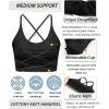 imageRUNNING GIRL Sports Bras for WomenSexy Crisscross Back Seamless Padded Sports Bra Medium Support with Removable PadsBlack