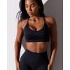 imageRUNNING GIRL Sports Bras for WomenSexy Crisscross Back Seamless Padded Sports Bra Medium Support with Removable PadsBlack