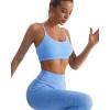 imageRUNNING GIRL Sports Bras for WomenSexy Crisscross Back Seamless Padded Sports Bra Medium Support with Removable PadsBlue