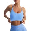 imageRUNNING GIRL Sports Bras for WomenSexy Crisscross Back Seamless Padded Sports Bra Medium Support with Removable PadsBlue