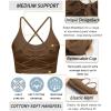 imageRUNNING GIRL Sports Bras for WomenSexy Crisscross Back Seamless Padded Sports Bra Medium Support with Removable PadsBrown