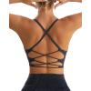 imageRUNNING GIRL Sports Bras for WomenSexy Crisscross Back Seamless Padded Sports Bra Medium Support with Removable PadsGrey