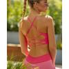 imageRUNNING GIRL Sports Bras for WomenSexy Crisscross Back Seamless Padded Sports Bra Medium Support with Removable PadsHot Pink