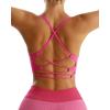 imageRUNNING GIRL Sports Bras for WomenSexy Crisscross Back Seamless Padded Sports Bra Medium Support with Removable PadsHot Pink