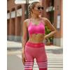 imageRUNNING GIRL Sports Bras for WomenSexy Crisscross Back Seamless Padded Sports Bra Medium Support with Removable PadsHot Pink