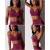 imageRUNNING GIRL Sports Bras for WomenSexy Crisscross Back Seamless Padded Sports Bra Medium Support with Removable PadsWine Red