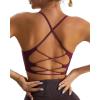 imageRUNNING GIRL Sports Bras for WomenSexy Crisscross Back Seamless Padded Sports Bra Medium Support with Removable PadsWine Red