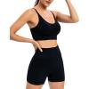 imageRUNNING GIRL Sports Bras for WomenSexy Crisscross Back Seamless Padded Sports Bra Medium Support with Removable PadsZblack Set