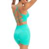imageRUNNING GIRL Sports Bras for WomenSexy Crisscross Back Seamless Padded Sports Bra Medium Support with Removable PadsZelectric Green Set