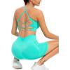 imageRUNNING GIRL Sports Bras for WomenSexy Crisscross Back Seamless Padded Sports Bra Medium Support with Removable PadsZelectric Green Set
