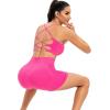 imageRUNNING GIRL Sports Bras for WomenSexy Crisscross Back Seamless Padded Sports Bra Medium Support with Removable PadsZhot Pink Set