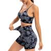 imageRUNNING GIRL Sports Bras for WomenSexy Crisscross Back Seamless Padded Sports Bra Medium Support with Removable PadsZtie Dye Grey Set