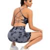 imageRUNNING GIRL Sports Bras for WomenSexy Crisscross Back Seamless Padded Sports Bra Medium Support with Removable PadsZtie Dye Grey Set