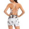 imageRUNNING GIRL Sports Bras for WomenSexy Crisscross Back Seamless Padded Sports Bra Medium Support with Removable PadsZtie Dye White Set