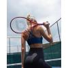 imageRUNNING GIRL Strappy Sports Bra for Women Sexy Crisscross Back Light Support Yoga Bra with Removable Cups1dark Blue