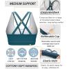 imageRUNNING GIRL Strappy Sports Bra for Women Sexy Crisscross Back Light Support Yoga Bra with Removable Cups1dark Blue
