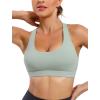 imageRUNNING GIRL Strappy Sports Bra for Women Sexy Crisscross Back Light Support Yoga Bra with Removable Cups1green