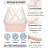 imageRUNNING GIRL Strappy Sports Bra for Women Sexy Crisscross Back Light Support Yoga Bra with Removable Cups1pink