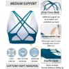 imageRUNNING GIRL Strappy Sports Bra for Women Sexy Crisscross Back Light Support Yoga Bra with Removable Cups2nave Blue