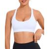 imageRUNNING GIRL Strappy Sports Bra for Women Sexy Crisscross Back Light Support Yoga Bra with Removable Cups2snow White