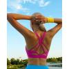 imageRUNNING GIRL Strappy Sports Bra for Women Sexy Crisscross Back Light Support Yoga Bra with Removable Cups2super Pink
