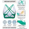 imageRUNNING GIRL Strappy Sports Bra for Women Sexy Crisscross Back Light Support Yoga Bra with Removable Cups2vivid Green
