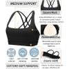 imageRUNNING GIRL Strappy Sports Bra for Women Sexy Crisscross Back Light Support Yoga Bra with Removable Cups3black