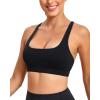 imageRUNNING GIRL Strappy Sports Bra for Women Sexy Crisscross Back Light Support Yoga Bra with Removable Cups3black