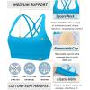 imageRUNNING GIRL Strappy Sports Bra for Women Sexy Crisscross Back Light Support Yoga Bra with Removable Cups3blue