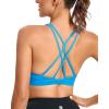 imageRUNNING GIRL Strappy Sports Bra for Women Sexy Crisscross Back Light Support Yoga Bra with Removable Cups3blue