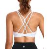 imageRUNNING GIRL Strappy Sports Bra for Women Sexy Crisscross Back Light Support Yoga Bra with Removable Cups3white