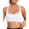 imageRUNNING GIRL Strappy Sports Bra for Women Sexy Crisscross Back Light Support Yoga Bra with Removable Cups3white