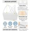 imageRUNNING GIRL Strappy Sports Bra for Women Sexy Crisscross Back Light Support Yoga Bra with Removable Cups3white