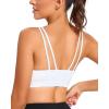 imageRUNNING GIRL Strappy Sports Bra for Women Sexy Crisscross Back Light Support Yoga Bra with Removable Cups4snow White