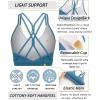 imageRUNNING GIRL Strappy Sports Bra for Women Sexy Crisscross Back Light Support Yoga Bra with Removable CupsBlue