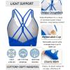 imageRUNNING GIRL Strappy Sports Bra for Women Sexy Crisscross Back Light Support Yoga Bra with Removable CupsBright Blue