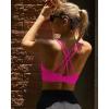 imageRUNNING GIRL Strappy Sports Bra for Women Sexy Crisscross Back Light Support Yoga Bra with Removable CupsHot Pink