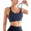 imageRUNNING GIRL Strappy Sports Bra for Women Sexy Crisscross Back Light Support Yoga Bra with Removable CupsLeopard Print