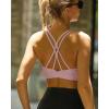 imageRUNNING GIRL Strappy Sports Bra for Women Sexy Crisscross Back Light Support Yoga Bra with Removable CupsPink