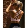 imageRUNNING GIRL Strappy Sports Bra for Women Sexy Crisscross Back Light Support Yoga Bra with Removable CupsPink