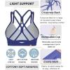 imageRUNNING GIRL Strappy Sports Bra for Women Sexy Crisscross Back Light Support Yoga Bra with Removable CupsViolet