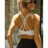 imageRUNNING GIRL Strappy Sports Bra for Women Sexy Crisscross Back Light Support Yoga Bra with Removable CupsWhite