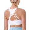 imageRUNNING GIRL Sports Bra for Women MediumHigh Support CrissCross Back Strappy Padded Sports Bras Supportive Workout TopsZwhite