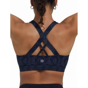imageRUNNING GIRL Sports Bra for Women CrissCross Back Padded Strappy Sports Bras Medium Support Yoga Bra with Removable CupsDark Blue
