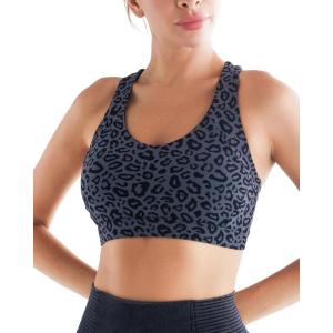 imageRUNNING GIRL Sports Bra for Women MediumHigh Support CrissCross Back Strappy Padded Sports Bras Supportive Workout Tops1leopard Print