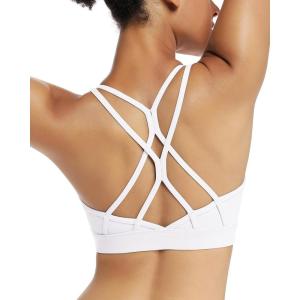 imageRUNNING GIRL Strappy Sports Bra for Women Sexy Crisscross Back Light Support Yoga Bra with Removable CupsWhite