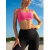 imageRUNNING GIRL High Impact Sports Bras for WomenSquare Neck High Support Bra Moulded Cup Racerback Workout BraAhot Pink