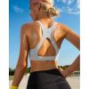imageRUNNING GIRL High Impact Sports Bras for WomenSquare Neck High Support Bra Moulded Cup Racerback Workout BraAicy Grey